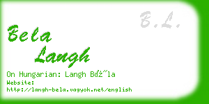 bela langh business card